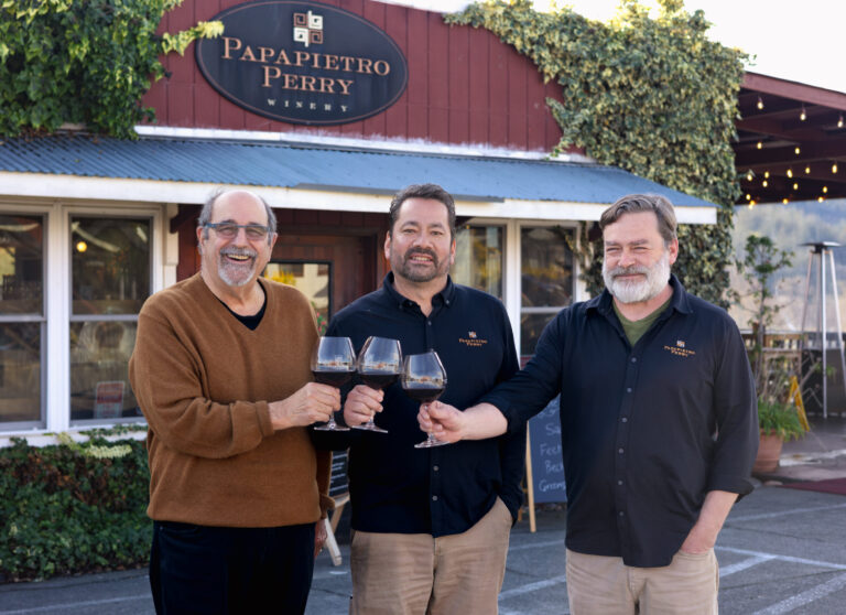 Papapietro Perry Winemaking Team - Ben Papapietro, Dave, and Tyson